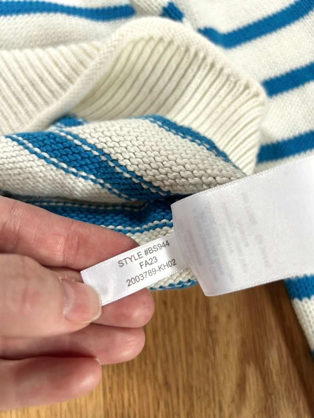 J.CREW heritage rollneck sweater stripe cream blue coastal viral prep size XS